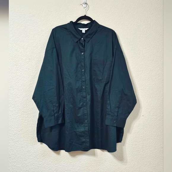 Old Navy Shirt Womens 3X Button Up Long Sleeve The Boyfriend Shirt Top Green - Picture 9 of 9
